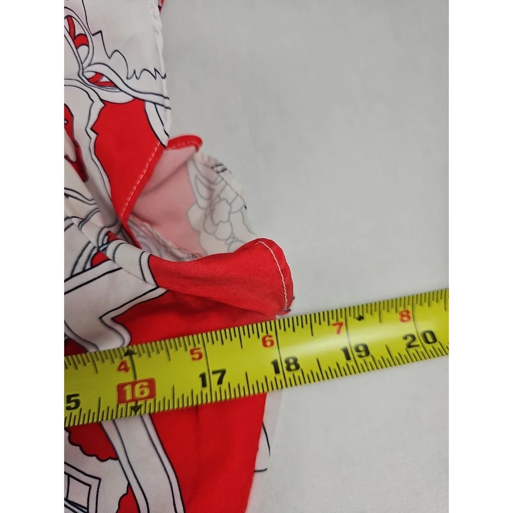 Women's Sofia's Floral Full Length Maxi Dress Size Large Red And White